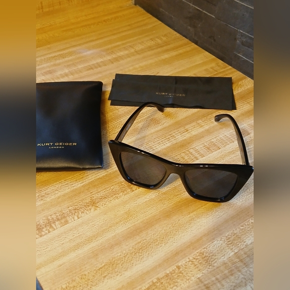 Kurt Geiger Black Cat-Eye Sunglasses - Picture 2 of 8
